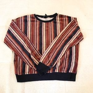 F21 Striped Cropped Sweatshirt